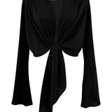 Monochrome - Black Cropped Shirt