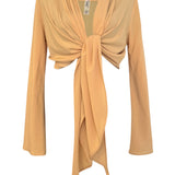 Monochrome - Beige Cropped Shirt