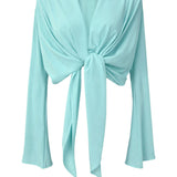 Monochrome - Azure Cropped Shirt