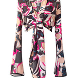 Riviera Vibrante - Rosa Noir Cropped Shirt