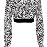 Safari - Zebra Crop Top (Black)