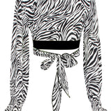 Safari - Zebra Crop Top (Black)