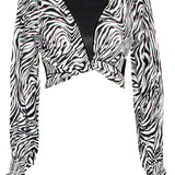 Safari - Zebra Crop Top (Black)