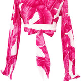 Jungle - Pink Palm Crop Top (Off-White)