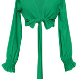 Monochrome - Green Crop Top
