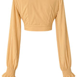 Monochrome - Beige Crop Top