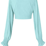Monochrome - Azure Crop Top