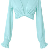 Monochrome - Azure Crop Top