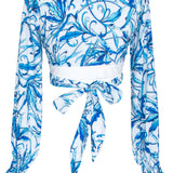 Tropics - Royal Blue Crop Top (Off-White)