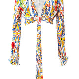 Siciliana - Fiori di Sicilia Crop Top (Off-White)