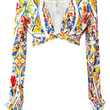 Siciliana - Fiori di Sicilia Crop Top (Off-White)