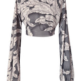 Jungle - Grey Willow Cropped Blouse (Grey)
