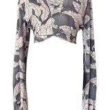 Jungle - Grey Willow Cropped Blouse (Grey)