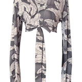 Jungle - Grey Willow Cropped Blouse (Grey)