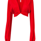 Monochrome - Red Cropped Blouse