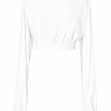 Monochrome - White Cropped Blouse