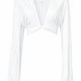Monochrome - White Cropped Blouse