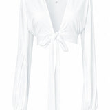 Monochrome - White Cropped Blouse