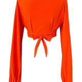 Monochrome - Orange Cropped Blouse
