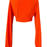 Monochrome - Orange Cropped Blouse