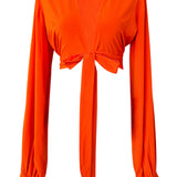 Monochrome - Orange Cropped Blouse