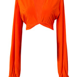 Monochrome - Orange Cropped Blouse