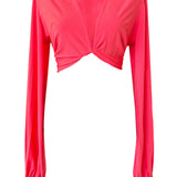 Monochrome - Raspberry Cropped Blouse