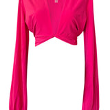 Monochrome - Hot Pink Cropped Blouse