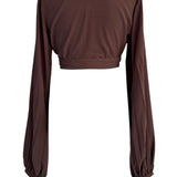 Monochrome - Chocolate Cropped Blouse