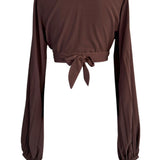 Monochrome - Chocolate Cropped Blouse