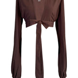 Monochrome - Chocolate Cropped Blouse