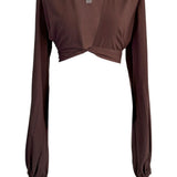 Monochrome - Chocolate Cropped Blouse