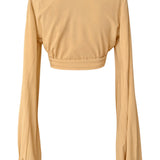 Monochrome - Beige Cropped Blouse