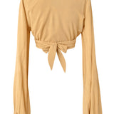 Monochrome - Beige Cropped Blouse