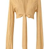 Monochrome - Beige Cropped Blouse