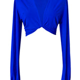Monochrome - Cobalt Cropped Blouse