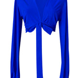 Monochrome - Cobalt Cropped Blouse