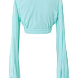 Monochrome - Azure Cropped Blouse
