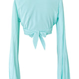 Monochrome - Azure Cropped Blouse