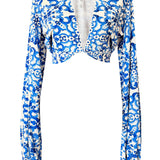 Siciliana - Azzurro Flow Cropped Blouse (Off-White)