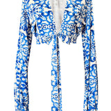Siciliana - Azzurro Flow Cropped Blouse (Off-White)