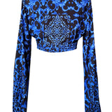 Siciliana - Nero Blu Cropped Blouse (Black)