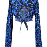 Siciliana - Nero Blu Cropped Blouse (Black)