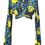 Siciliana - Limone Notte Cropped Blouse (Black)