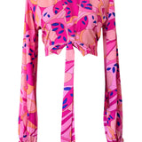 Riviera Vibrante - Rosa Riviera Cropped Blouse (Dusty Pink)