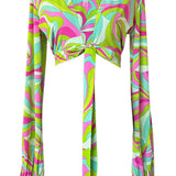 Riviera Vibrante - Lime Mare Cropped Blouse (Neon Green)