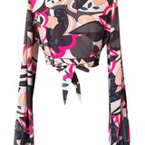 Riviera Vibrante - Rosa Noir Cropped Blouse (Black)