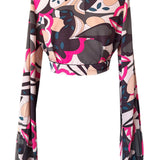 Riviera Vibrante - Rosa Noir Cropped Blouse (Black)