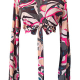 Riviera Vibrante - Rosa Noir Cropped Blouse (Black)