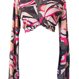 Riviera Vibrante - Rosa Noir Cropped Blouse (Black)